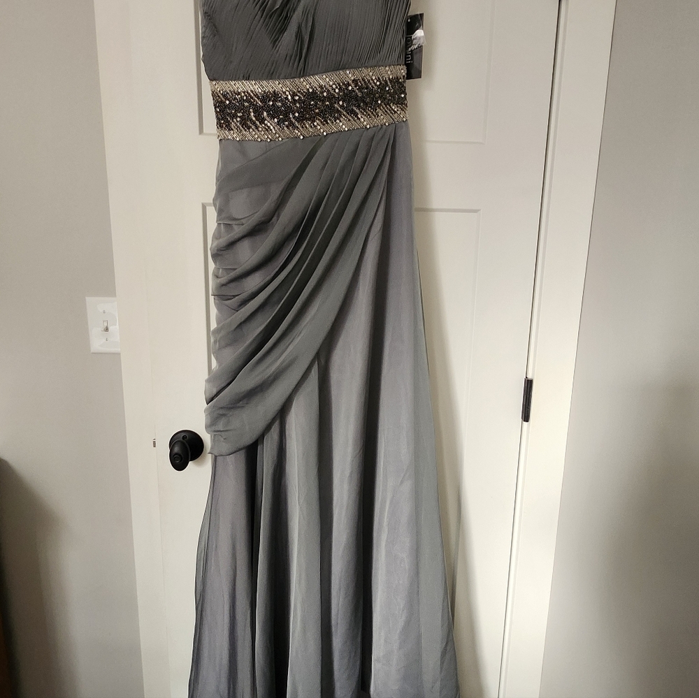 Elegant Gray Evening Gown